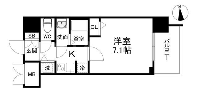 S-RESIDENCE天満GRACISエスレジデンス天満グ(1K/5階)の間取り写真