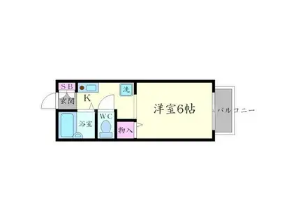 エミネンス箕面(1K/1階)の間取り写真