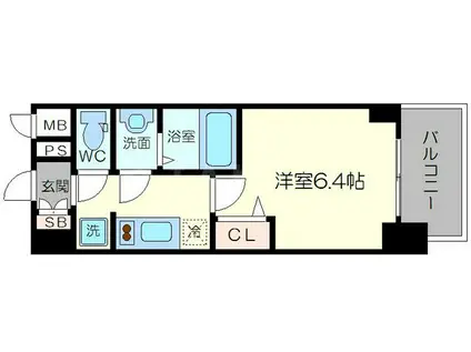 プレサンス新大阪ジェイズ(1K/4階)の間取り写真