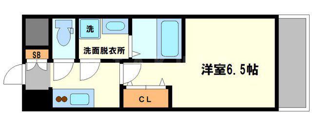 レジュールアッシュ三国本町(1K/12階)の間取り写真