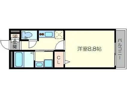 アーデルⅡ(1K/1階)の間取り写真