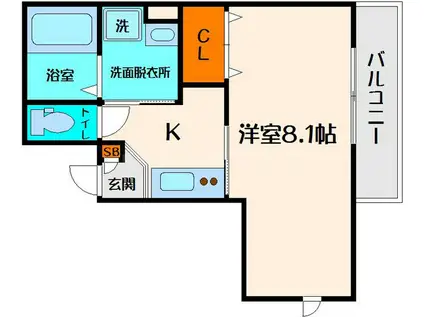 プチ・ボヌール都島(1K/3階)の間取り写真