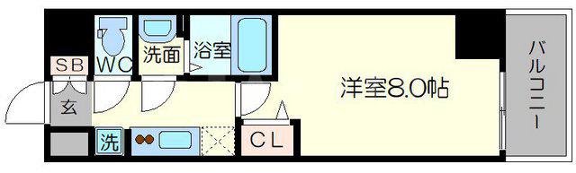 PHOENIX新大阪(1K/14階)の間取り写真