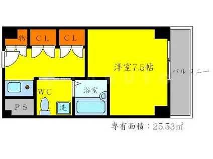 INOVE千里万博公園(ワンルーム/2階)の間取り写真