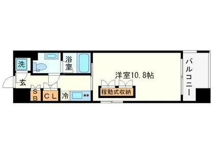 デュオン新大阪レジデンス(1K/7階)の間取り写真