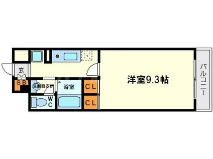 グランシャルマン新大阪(1K/6階)の間取り写真