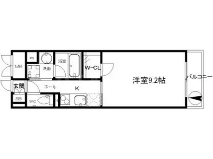 ア・ミュゼ新大阪(1K/7階)の間取り写真