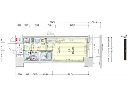 プレサンス玉造ザ・ライブ(1K/8階)の間取り写真