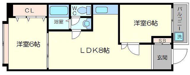 WHITE HEIGHTS(2LDK/7階)の間取り写真
