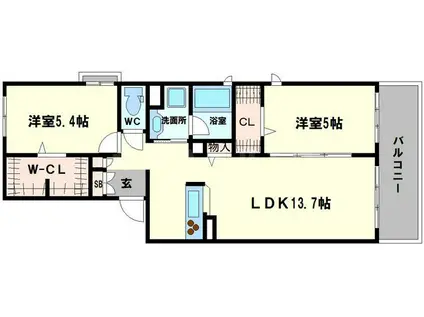 シャーメゾン上野西1丁目(2LDK/3階)の間取り写真