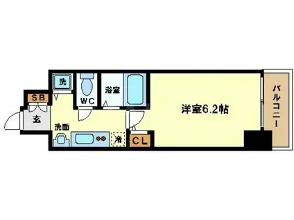 プレサンス本町ジョイス(1K/8階)の間取り写真