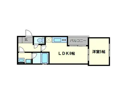 ALEGRIA上新庄(1LDK/3階)の間取り写真