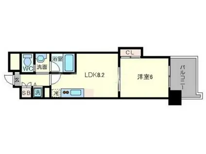 マスターズレジデンス道頓堀III(1LDK/5階)の間取り写真