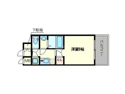 レジュールアッシュOSAKAデイフィール(1K/11階)の間取り写真