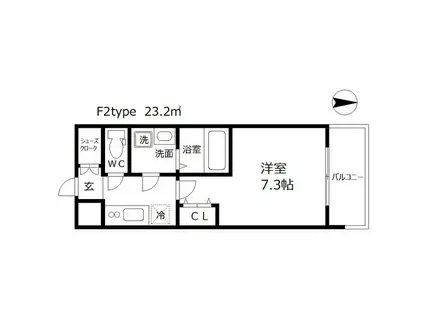 サムティ福島VIVENTE(1K/5階)の間取り写真