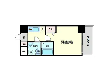 セレニテ北久宝寺(1K/9階)の間取り写真