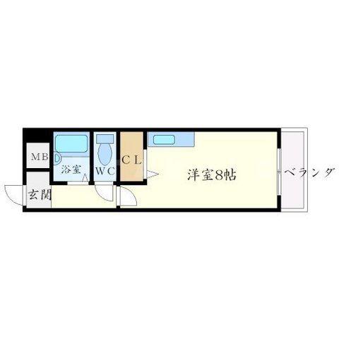 サンハイツ豊中(ワンルーム/3階)の間取り写真