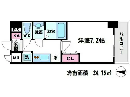 CHEZ・MOI・YOKOZUTUMI(1K/7階)の間取り写真