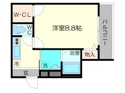 フジパレス井高野Ⅱ番館(1K/2階)の間取り写真