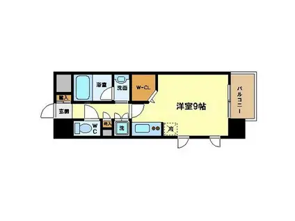 レジデンス本町靭公園(ワンルーム/14階)の間取り写真