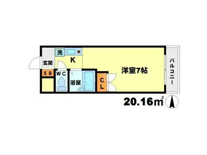 プレリュード江坂(1K/1階)の間取り写真