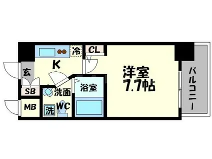 SERENITE本町エコート(1K/5階)の間取り写真