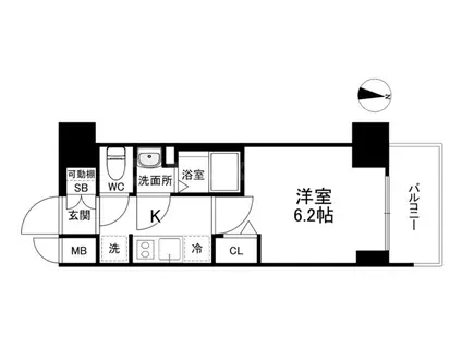 プレサンス堺筋本町ディスティニー(1K/12階)の間取り写真