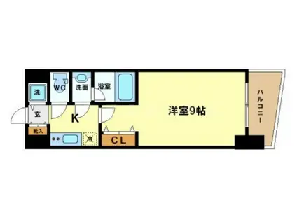 カスタリアタワー肥後橋(1K/11階)の間取り写真