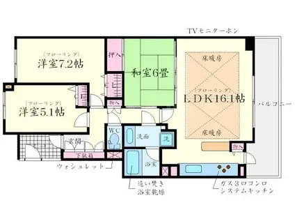 メゾン千里桃山台(3LDK/2階)の間取り写真