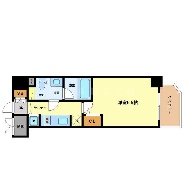 リーガル京町堀Ⅱ(1K/5階)の間取り写真