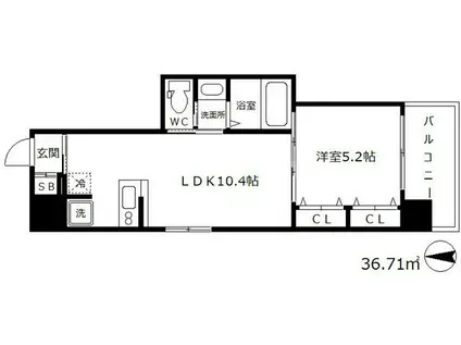 EST 18(1LDK/2階)の間取り写真