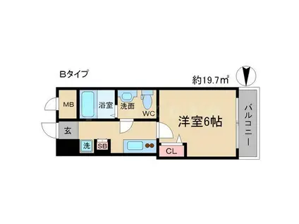 SERENITE北浜(1K/11階)の間取り写真