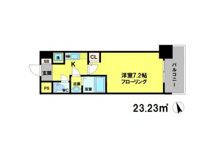 スペーシア江坂広芝町(1K/9階)の間取り写真