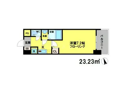 スペーシア江坂広芝町(1K/3階)の間取り写真