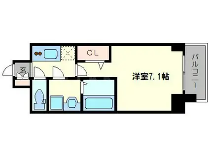 プレサンス難波フィールド(1K/15階)の間取り写真