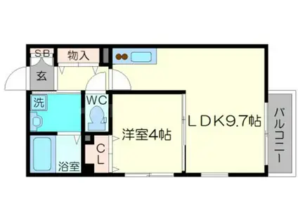 プレイス相川(1LDK/2階)の間取り写真