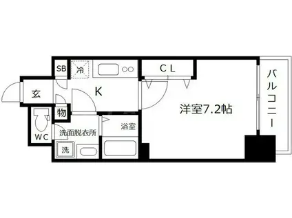 ファーストフィオーレ九条Ⅲ(1K/5階)の間取り写真