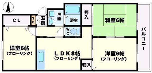 グローパレス1(3LDK/1階)の間取り写真