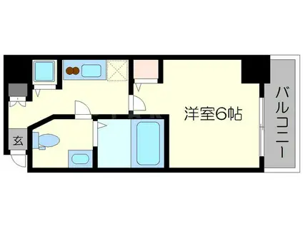 プライマル靱本町(1K/10階)の間取り写真