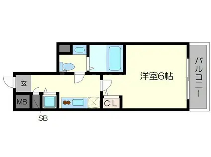 プライマル靱本町(1K/5階)の間取り写真