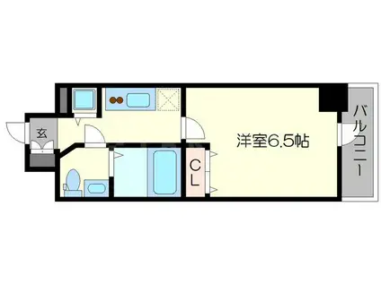 プライマル靱本町(1K/9階)の間取り写真