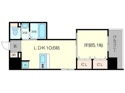 EST 18(1LDK/10階)の間取り写真