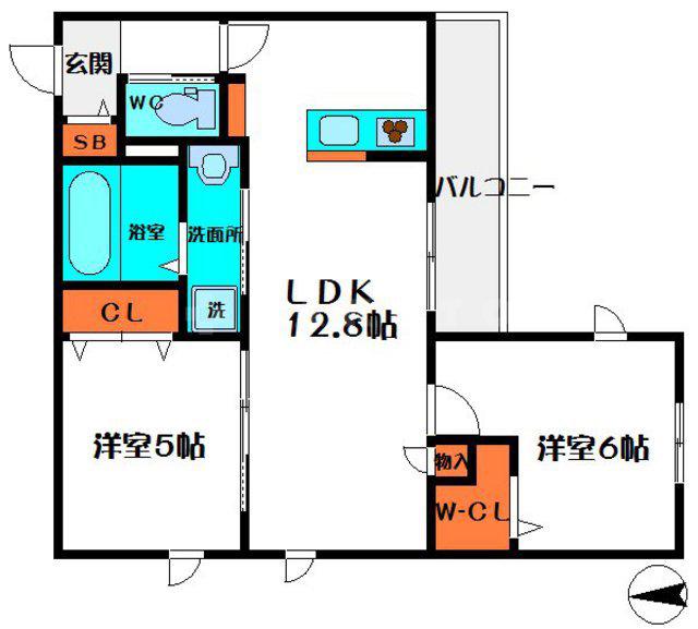 KIMAPI HAUS (2LDK/4階)の間取り写真