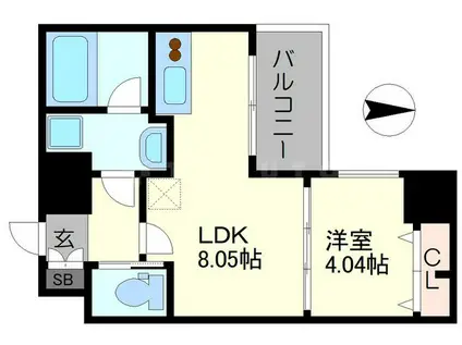 プレジオ本町(1LDK/6階)の間取り写真