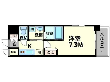 ミュプレ北浜(1K/12階)の間取り写真