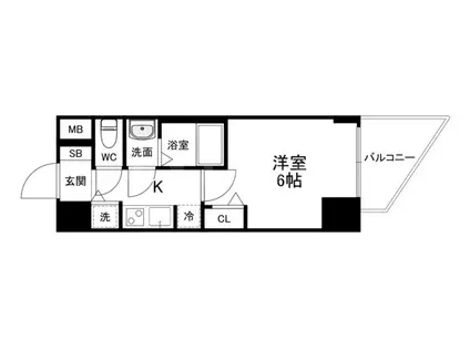 S-RESIDENCE堺筋本町UNO(1K/8階)の間取り写真