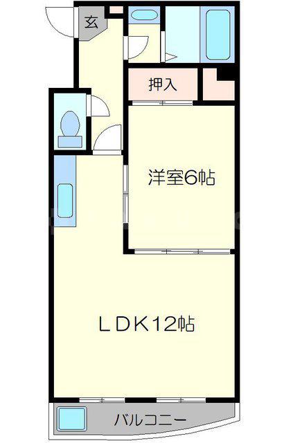 ハイツカーム(1LDK/2階)の間取り写真