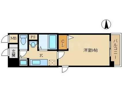 AHBONⅡ(1K/3階)の間取り写真