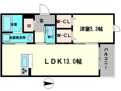 カーサ・アルモニア(1LDK/1階)の間取り写真