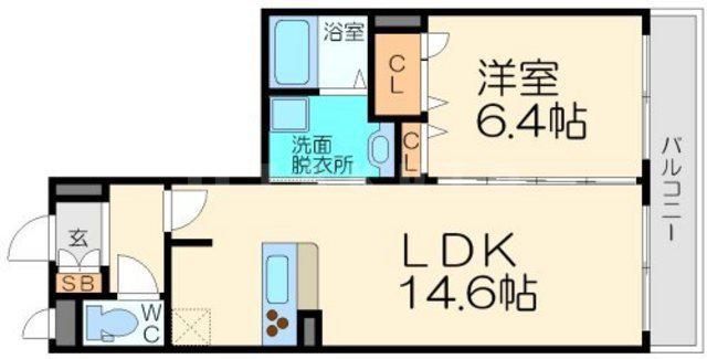 ルミエールA棟(1LDK/1階)の間取り写真
